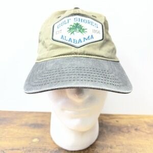 Gulf Shores Alabama Army Green Baseball Hat Adjustable Beach Souvenir Cap Surf